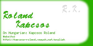 roland kapcsos business card